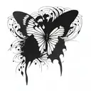 cool butterfly sharp edges tattoo design idea