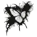 cool butterfly sharp edges tattoo design idea