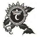 roman leaf crown tattoo design idea