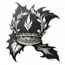 roman leaf crown tattoo design idea