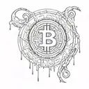 bitcoin symbol blink 182 smiley face with x's as eyes melting tattoo design idea
