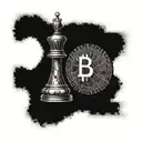 A chess piece made out of binary code with a bitcoin symbol on top tattoo design idea