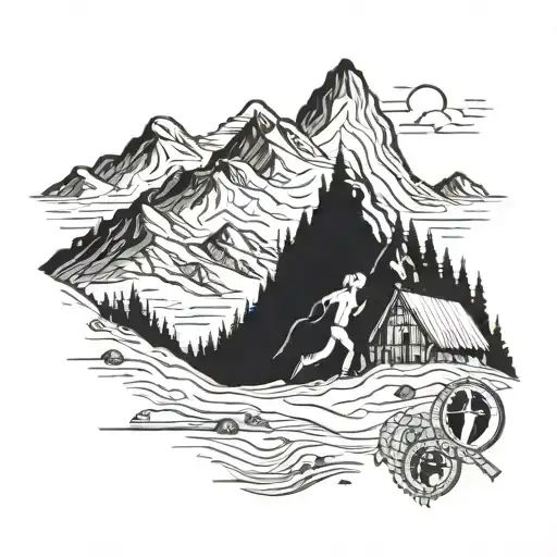 ultra marathon in the mountains, fatdog 120 miles is the name of the race tattoo design idea