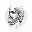 detailed image of socrates resting his hand on his knuckles tattoo design idea