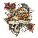 born and death dates written tattoo design idea