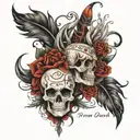 born and death dates written tattoo design idea