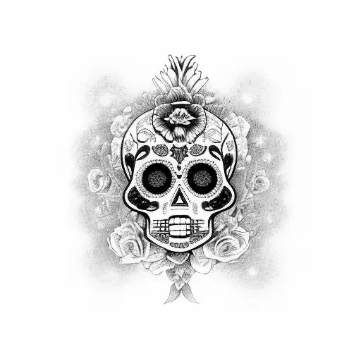 day of the dead virgo tattoo design idea