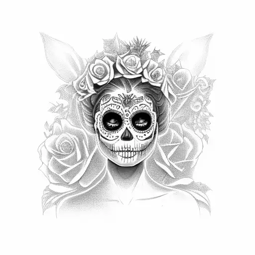 day of the dead girl virgo tattoo design idea