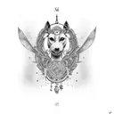 lady, virgo and robin tattoo design idea