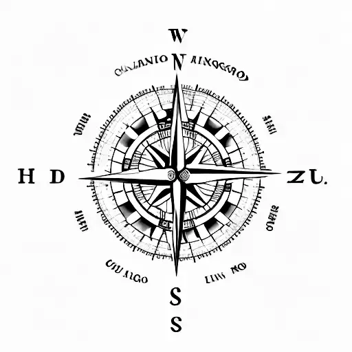 A minimalist tattoo of a compass with the coordinates of San Diego and Huntington Beach, capturing the client's passion for traveling and their favorite coastal cities tattoo design idea