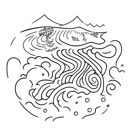 California, huntington beach, san diego, ocean tattoo design idea