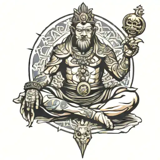 meditation warriors   tattoo design idea
