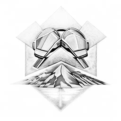 pink floyd with daft punk tattoo design idea