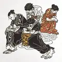 four people formally bowing and curtseying  tattoo design idea