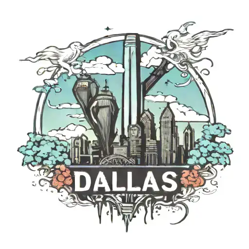 dallas skyline tattoo design idea
