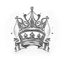 J with crown tattoo design idea