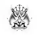 J with crown tattoo design idea