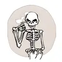 skeleton hand holding a cigarette and a beer tattoo design idea