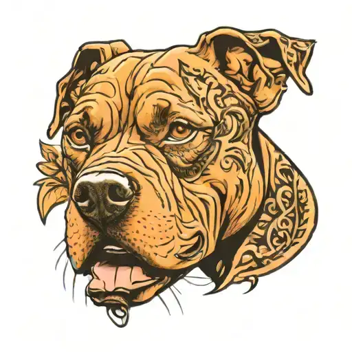 Pitbull tattoo design idea