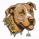 Pitbull tattoo design idea