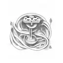 A retro video game controller with vines tattoo design idea