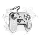 A retro video game controller with vines tattoo design idea