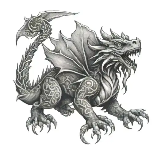 Little dragon, Luke, 29 Old Slavic tattoo style tattoo design idea