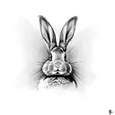 a rabbit with black wings tattoo design idea