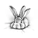 a rabbit with black wings tattoo design idea