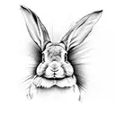 a rabbit with black wings tattoo design idea
