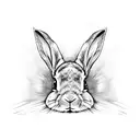 a rabbit with black wings tattoo design idea