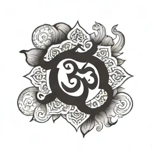om symbol including joint and smoke tattoo design idea