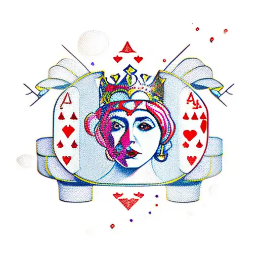 Queen of Hearts tattoo design idea