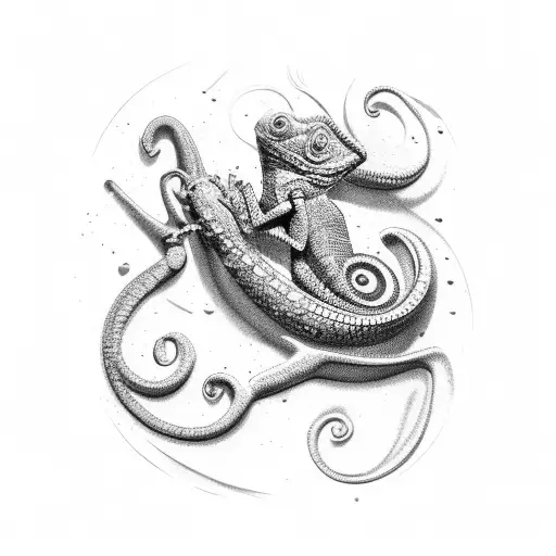 chameleon tattoo design idea