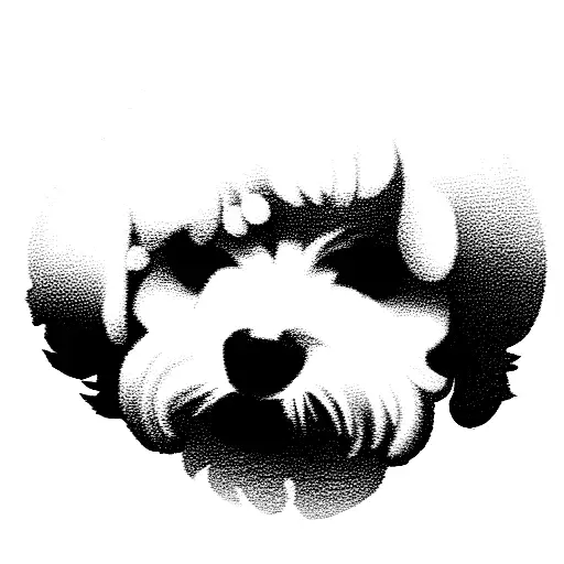 me with my girl dog (bichon havanese) called Mango tattoo design idea