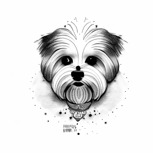 me with my girl dog (bichon havanese) called Mango tattoo design idea