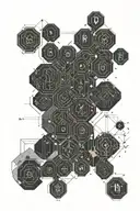 Abstract interpretation of the periodic table elements tattoo design idea
