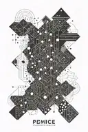 Abstract interpretation of the periodic table elements tattoo design idea