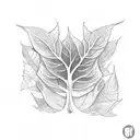 hoop branch with leaves tattoo design idea