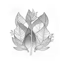 hoop branch with leaves tattoo design idea