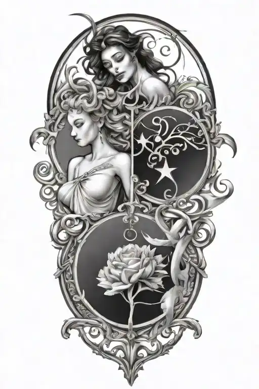 Gemini libra taurus zodiac sign tattoo design idea