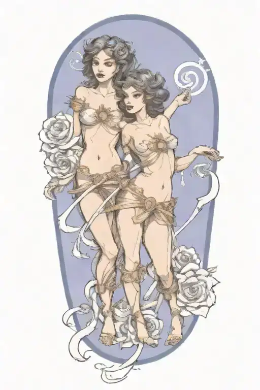 Gemini zodiac sign tattoo design idea