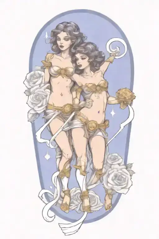 Gemini zodiac sign tattoo design idea