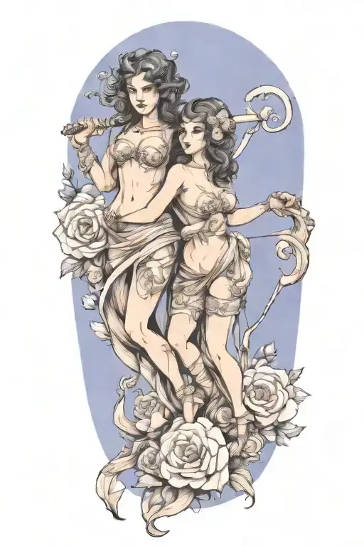 Gemini zodiac sign tattoo design idea