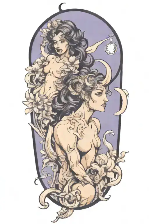 Gemini zodiac sign tattoo design idea