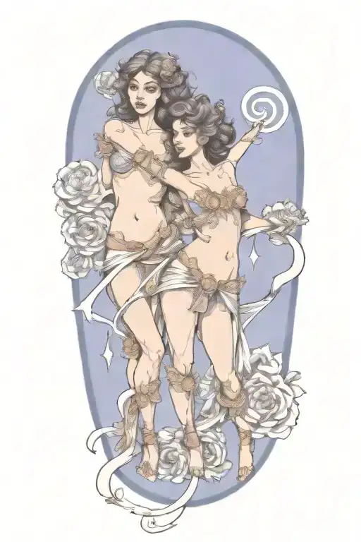 Gemini zodiac sign tattoo design idea