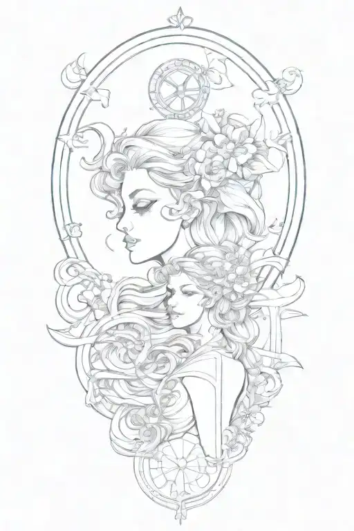 Gemini libra taurus zodiac sign tattoo design idea