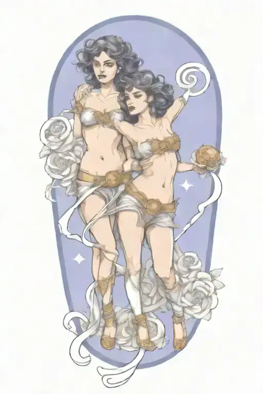Gemini zodiac sign tattoo design idea