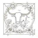 A mystical composition showcasing Taurus, Libra, and Gemini as celestial characters surrounded by an abundance of blooming flowers and enchanting nature elements tattoo design idea