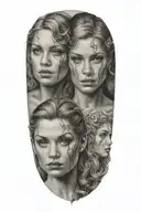 Gemini zodiac sign as people posing tattoo design idea